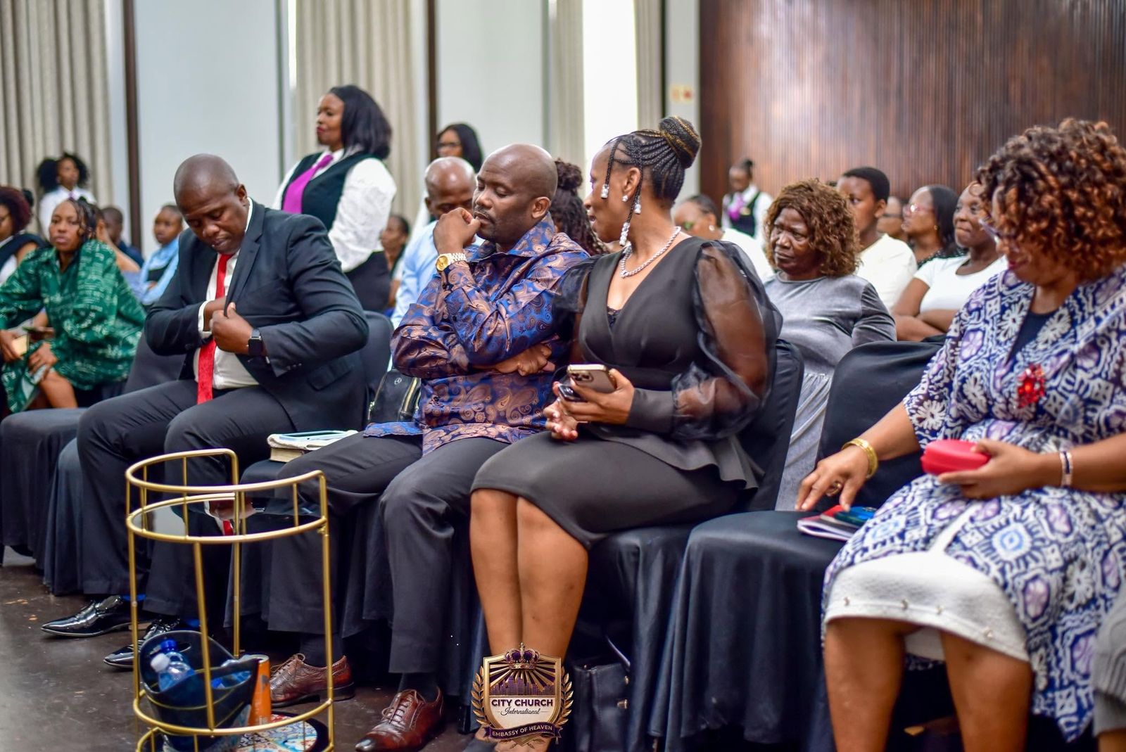 Members seated during the service