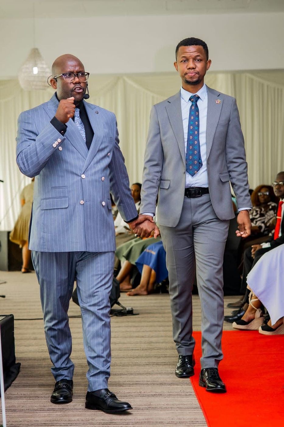 Walking the red carpet during a service